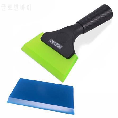 FOSHIO Rubber Blade Handle Scraper Car Wash Tool Wrap Vinyl Glass Tinting Kitchen Cleaning Squeegee Window Ice Snow Water Wiper