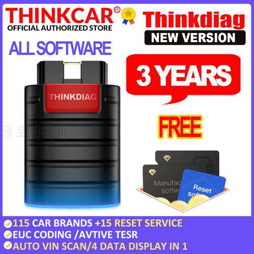 THINKCAR Thinkdiag New obd2 Scanner Diagnostic Tools Full System 16 Reset 3 Years Car diagnostics TPMS Autodata PK ELM327