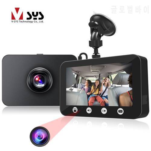 VSYS 2 Channel DVR 1080P Front and Cabin Inside 2 Way Dash Camera for Cars Uber Taxi Driver with Night Vision 4.3&39&39 IPS Screen