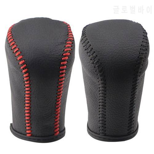 Leather Gear Shift Knob Cover for Toyota Corolla Rav4 Rav 4 2014-2019 Automatic Hand-Stitched DIY Gear Shift Collars