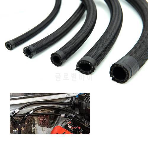 1M/3M/6M AN4 AN6 AN8 AN10 Fuel Hose Oil Gas Cooler Hose Line Pipe Tube Nylon Stainless Steel Braided Inside CPE Rubber
