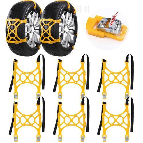 6PCS Car Snow Chain Off Road Motorcycle Anti-slip Car Snow Chains Tyre Winter Roadway Safety Atv Truck Tire Chain Anti-skid