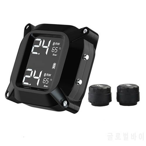 Motorcycle Tire Pressure Monitor Wireless LCD Display Real Time High-precision Electric Motorcycle TPMS Detector