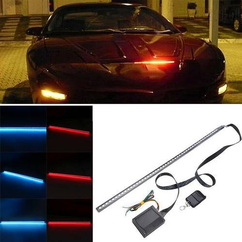 48LED RGB Car Exterior Decorative Lamp Scanner Knight Rider Strobe Flash Light Strip+Remote 22inch Car Accessories Dropshipping