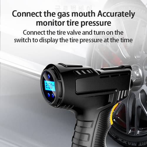 120W Car Inflatable Pump Rechargeable Air Compressor Wireless Digital Tire Inflator Air Pump Car Bicycle Balls Inflatable Tool