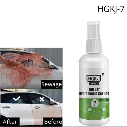 HGKJ-7 20ml-100ml Water Car Cleaning Paint Cleaner Polishes Hydrophobic Rain Spray Auto Windshield Glass Repellent Nano Coating