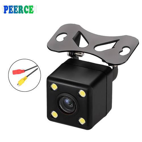 PEERCE Car Rear View Camera 4 LED Night Vision Reversing Auto Parking Monitor CCD Waterproof 170 Degree HD Video