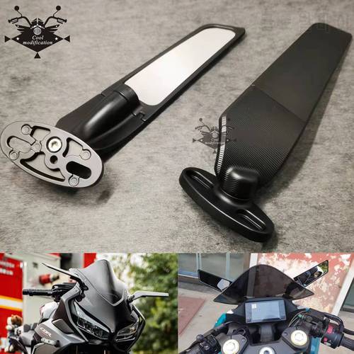 Motorcycle Mirrors Modified Wind Wing Adjustable Rotating Rearview Mirror For Kawasaki ZX25R Ninja 1000SX ZZR600 ZZR1200 1400