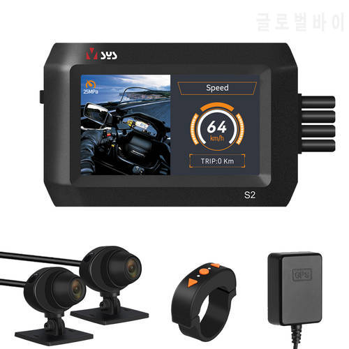 Motorcycle DVR Dash Cam S2F 1080P+1080P 3.0&39&39 LCD Waterproof Front & Rear View Dual Camera Recorder Parking Mode Voltmeter GPS