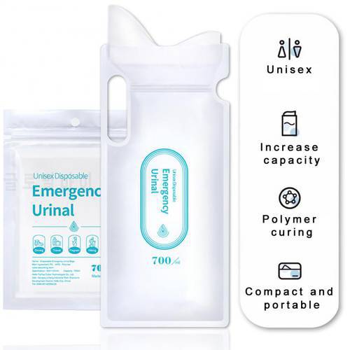 4Pcs 700ml Emergency Car Urine Bag Hydrogel Absorb Mobile Toilet Vomit Bag Disposable Unisex Portable Toilet Bag Car Accessories