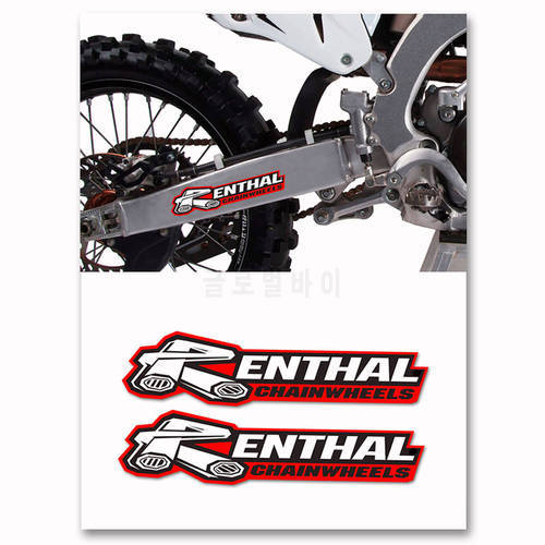 2X For RENTHAL CHAINWHEELS SWINGARM DECALS STICKERS