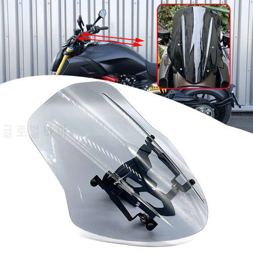With Mouting Bracket Windshield for Ducati Diavel 2014-2018 2019 2020 21 Motorcycle Windscreen Wind Deflector Cover Black Smoke