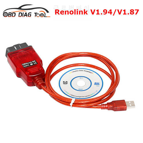 Latest Renolink V1.94 For Renault OBD2 Car Scanner Diagnostic Cable ECM UCH Key ECU Programmer Renolink V1.87 for Renault/Dacia