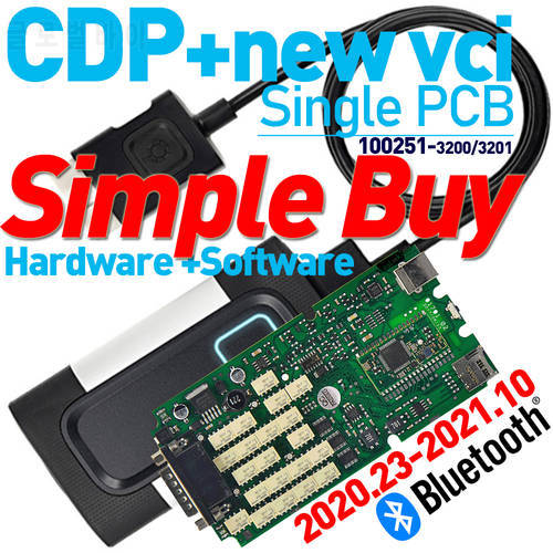 Single PCB 2021.20 Request Bluetooth New VCI A+ Quality One Board HW DS VD TCS Scan DP OBD2 Online Diagnostic Function OK