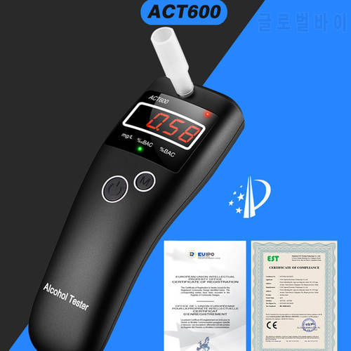 New High Accuracy Mini Alcohol Tester ACT600 Breathalyzer Alcometer Alcotest Remind Driver Safety In Roadway Diagnostic Tool