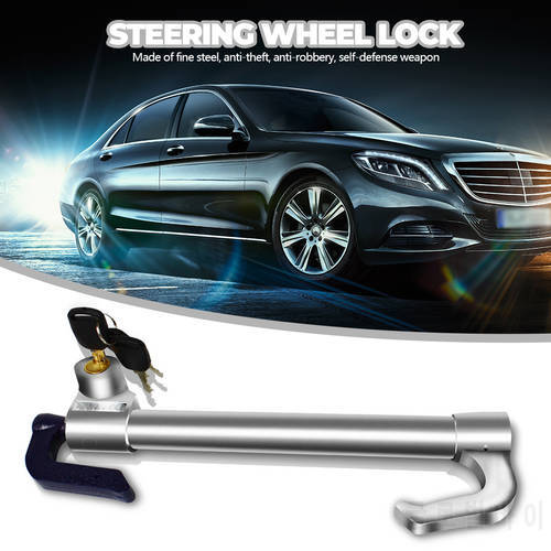 Car Steering Wheel Anti-Theft Lock Brake Lock Retractable Double Hook Car Clutch Pedal Lock For Auto Car Truck SUV Van Security
