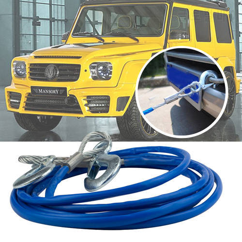 Car Tow Rope Meters Steel Wire Tow Rope Tow Belt Reflective Tow Rope Emergency For Off-road Vehicles