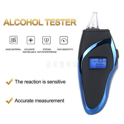 LCD Detector Breathalyzer Analyzer Digital Alcohol Tester Alcohol Breath Tester With Lanyard Handheld