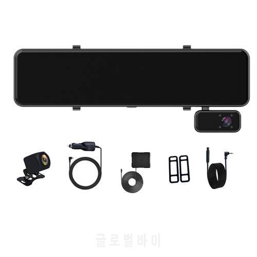 1080P+1080P+1080P Three-Split Screen Car DVR Dash Cam Rear View Mirror GPS Car Camera 1080P Video Recorder Registrar