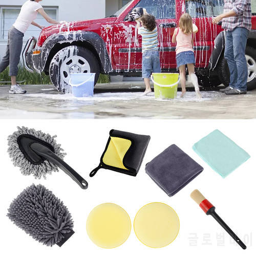 8 Pcs Car Wash Cleaning Tools Kit Car Wash Kit Detailing Brush Kit for Car Wheel Tyre Brush Cleaning for Cleaning Wheels Rim