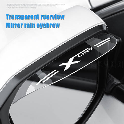 2Piece PVC Rearview Mirror Transparent Rain Shade For KIA Xline Car Logo Rainproof Blades Car Back Mirror Eyebrow Cover