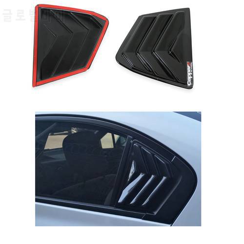 Back Side Vent Window Blinds Sun Shade Cover Black 2 PCs Auto Accessories Trim For Honda Civic 9th Sedan 2012-2015