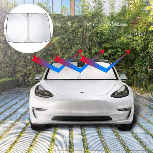 Auto Windshield Sunshade Cover Heat Isolate For Tesla Model 3 Y Car Window Sun Shade Sunscreen Protect Parasol Coche Accessories