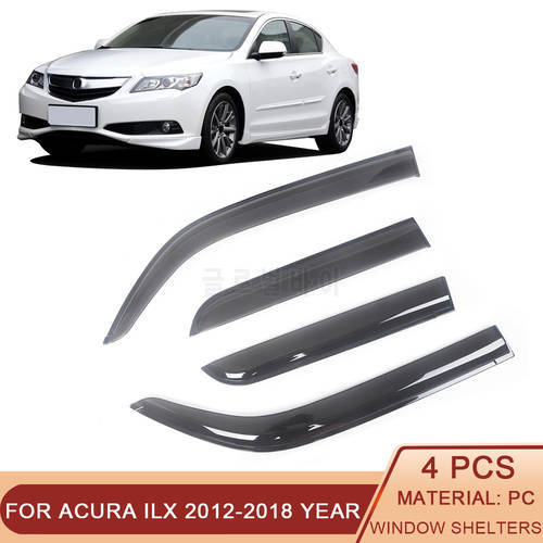 For Acura ILX 2012-2018 Car Side Window Visor Sun Rain Guard Shade Shield Shelter Protector Cover Trim Frame Sticker Accessories