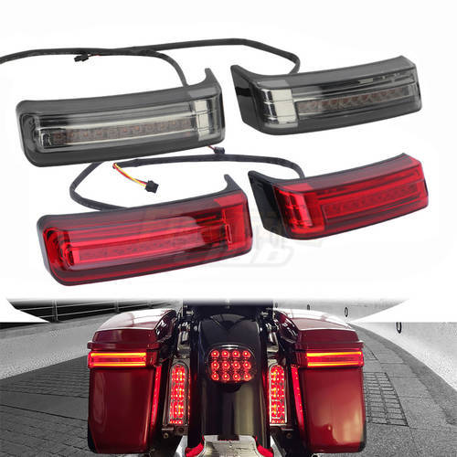 Motorcycle Saddle Bag Luggage Turn Signal Lights Lamp Rear LED Light For Harley Touring Street Glide Road King CVO 2014-2022