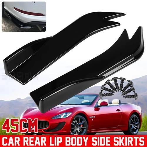 45CM 2Pcs Car Rear Bumper Spoiler Lip Side Skirt Splitters Protector Guard Anti-Crash Diffuser Lip Universal