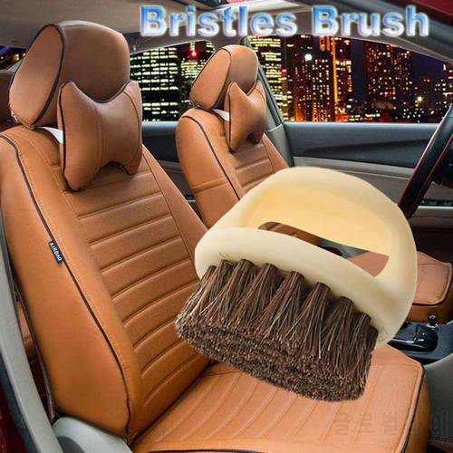 Car Care Hard Hog Bristle Hair For Leather Seat Oil head brush Car Wash Accessories Car Detailing Brush Tire Cleaner