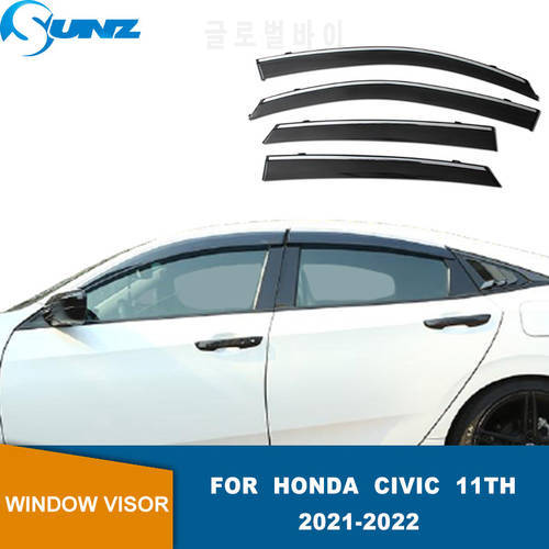 Side Window Deflectors For Honda Civic 11th 2021 2022 Sedan Touring Car Accessories Weathershields Door Visor Sun Rain Guards