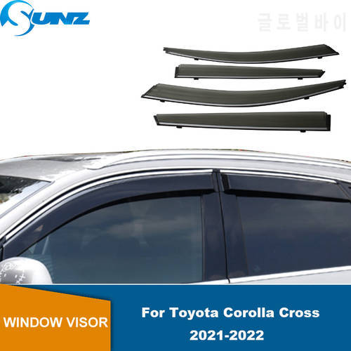 Side Window Visor For Toyota Corolla Cross / Frontlander 2021 2022 2023 Door Visor Sun Rain Deflector Guard Awnings Shelter SUNZ