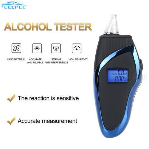 Breathalyzer Analyzer Handheld LCD Detector Alcohol Breath Tester Backlight Light With Lanyard Digital Alcohol Tester