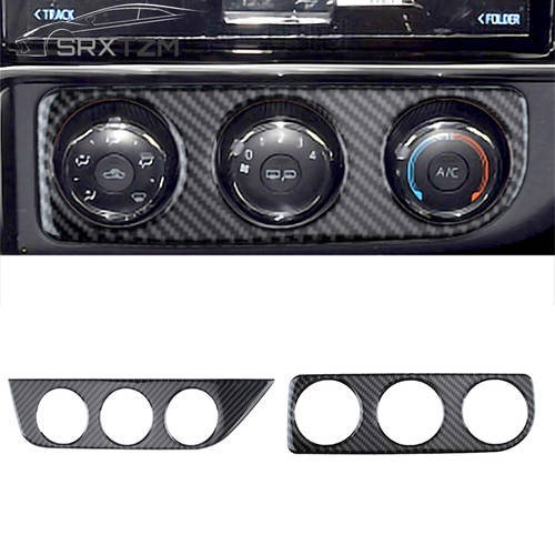 Interior Carbon Fiber Car Sticker Console Air Conditioner Knob Frame Strips Cover Trim For Toyota Corolla 2014 - 2018