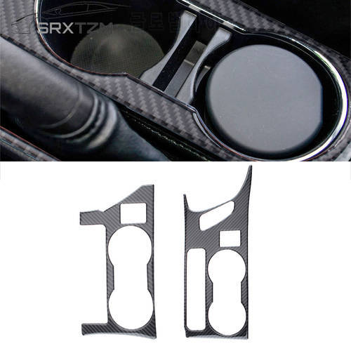 Carbon Fiber Sticker Gear Shift Water Cup Holder Panel Cover For Toyota Corolla 2014 2015 2016 2017 2018