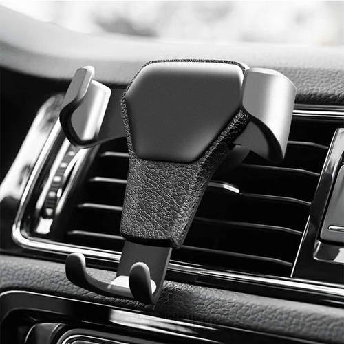 Leather Car Mobile Phone Support Air Outlet Gravity Sensing Mobile Phone Support Navigation Music Universal Car Bracket