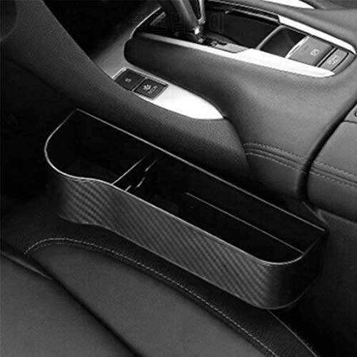 Car Seat Universal Storage Space Carbon Fiber Plastic Seat Gap Storage Box Multifunctional Organizer Side Mobile Phone Card Pock