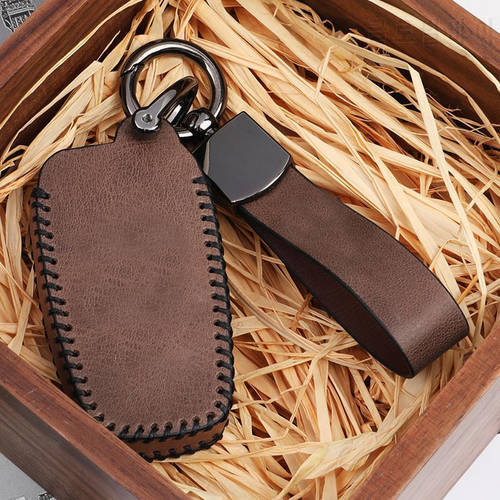 Genuine Leather Car Key Case Cover For Toyota Asia Dragon Camry Corolla Rongfang rv4 Ralink Chr Highlander Yize With lanyard