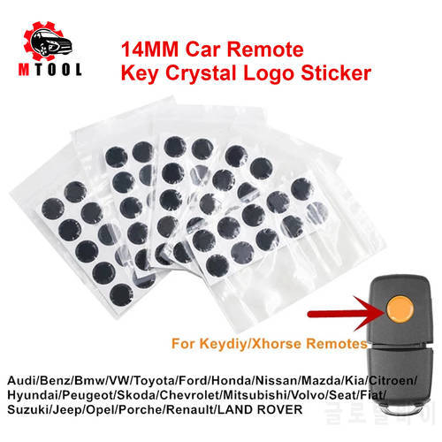 5pcs/lot 14MM Car Remote Key Crystal Logo Sticker for KEYDIY KD / Xhorse VVDI Remote Control for BMW/Nissan/Ford/Toyota