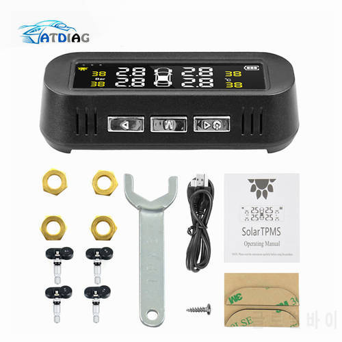 USB Charging Car TPMS Tire Pressure Monitoring System Digital LCD Display Auto Alarm tool Wireless 4 external Sensor