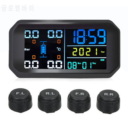 Wireless Tire Pressure Monitoring System External Tire Pressure Monitor for Cars Colorful Screen