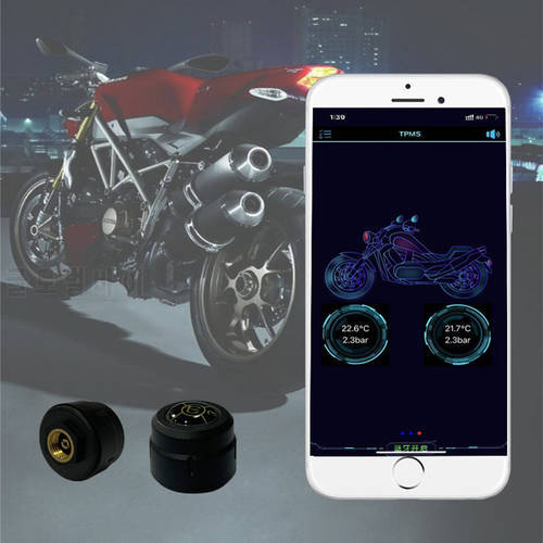Bluetooth 5.0 Tyre Pressure Monitoring System Auto Moto Alarm Auto Real Time Motorcycle Tires Pressure Sensors Android TPMS 2022