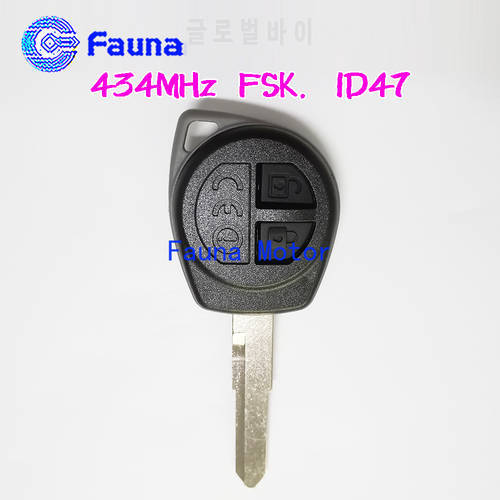 433.9MHz FSK 2Button Remote Control Key For Suzuki With ID47 Chip ID: T61M0 T61MO With Logo