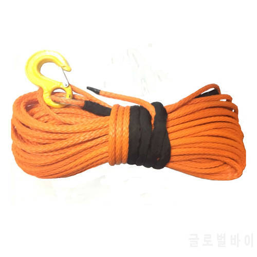 dia 12mm x 30m length12 strand synthetic winch rope/line with hook uhmwpe fiber factory direct sale free shipping