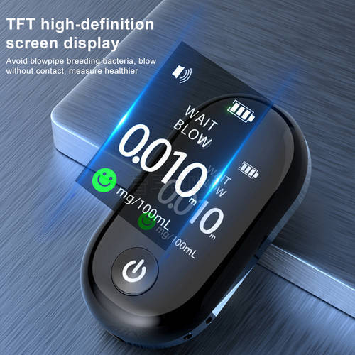 New Automatic Alcohol Tester LED Display Breath Tester USB Rechargeable Breath Tester Alcohol Test Tool Digital LCD Display
