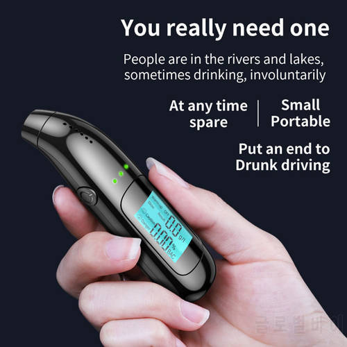 USB Rechargeable Breathalyzer Non-Contact Portable Breath Tester With LED Digital Display Exhalation Detector For Personal And