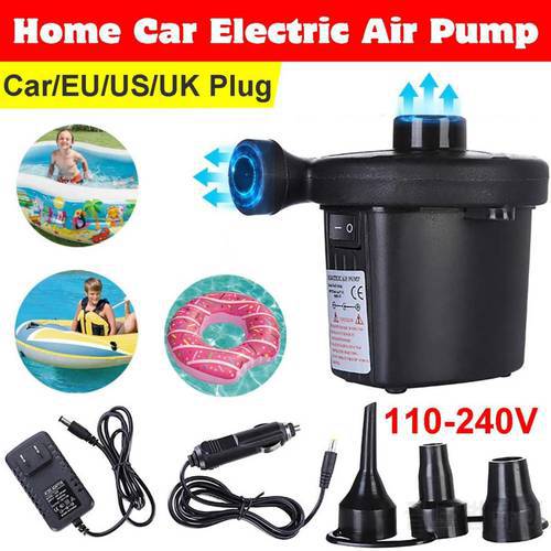 12V Electric Air Pump Potable Inflatable Pump Compressor For Home Boat Mattress Swimming Pool Air Filling Inflator Blower EU US