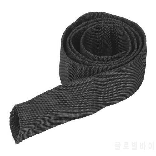 Polyester Winch Rope Protective Sleeve Black Universal for 5cm/1.97in Width Cable Line Winch Strap Sheath Car Accessories