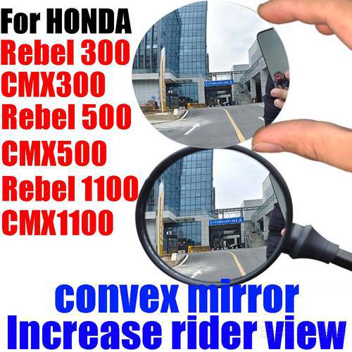 For HONDA Rebel CMX 300 500 1100 CMX500 CMX1100 Accessories Convex Mirror Increase Rearview Mirrors Side Mirror View Vision Lens